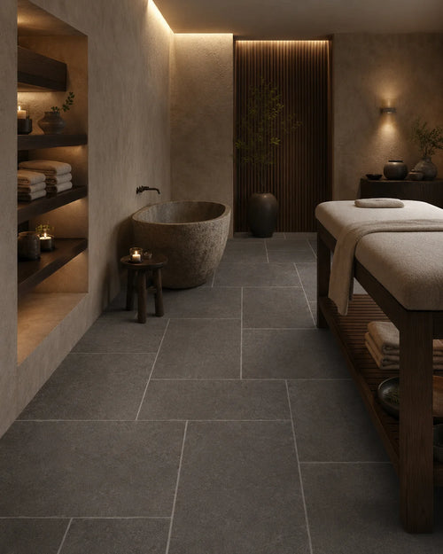 126G009 porcelain tile in a boutique spa setting